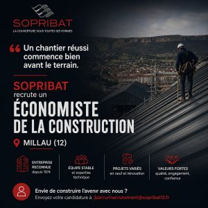 SOPRIBAT Millau (12) recrute un économiste de la construction