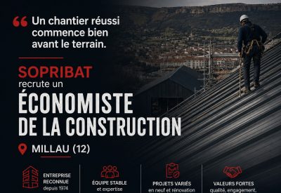 SOPRIBAT Millau (12) recrute un économiste de la construction